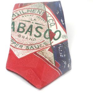 TABASCO Pepper Sause Tied Silk Tie Red Green Blue
